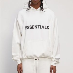 essentials white hoodie